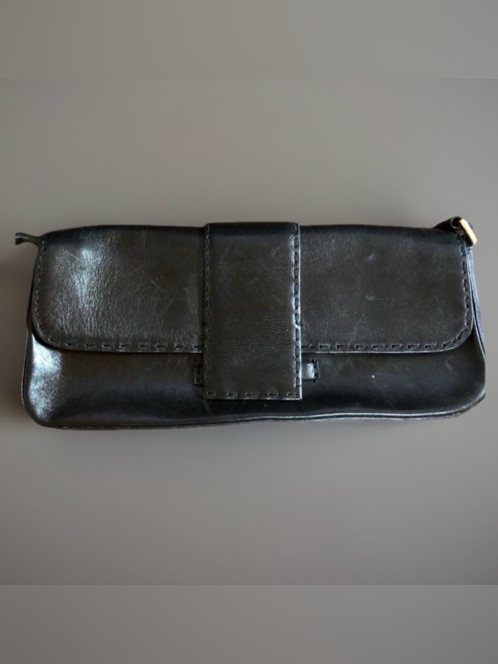 Vintage ANN TAYLOR LOFT Small Black LEATHER Purse